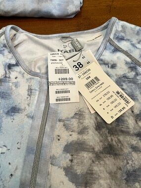 RABE Blue and Gray Tie-Dye Twin-Set Zip Top